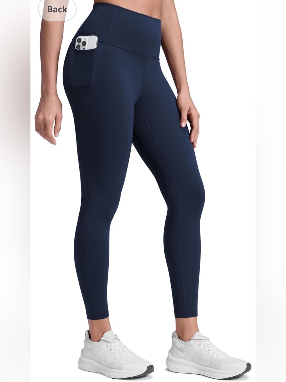 CRZ YOGA Butterluxe Workout Leggings Pockets 25'' - High Waisted Navy blue S